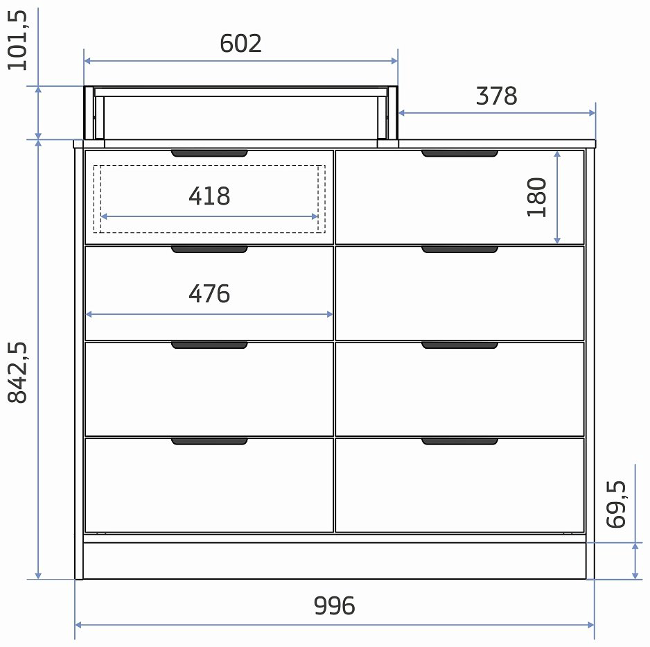 Детский комод Pituso Kids Optimum, 100.1x46.2x84.3 см, белый купить,NaN