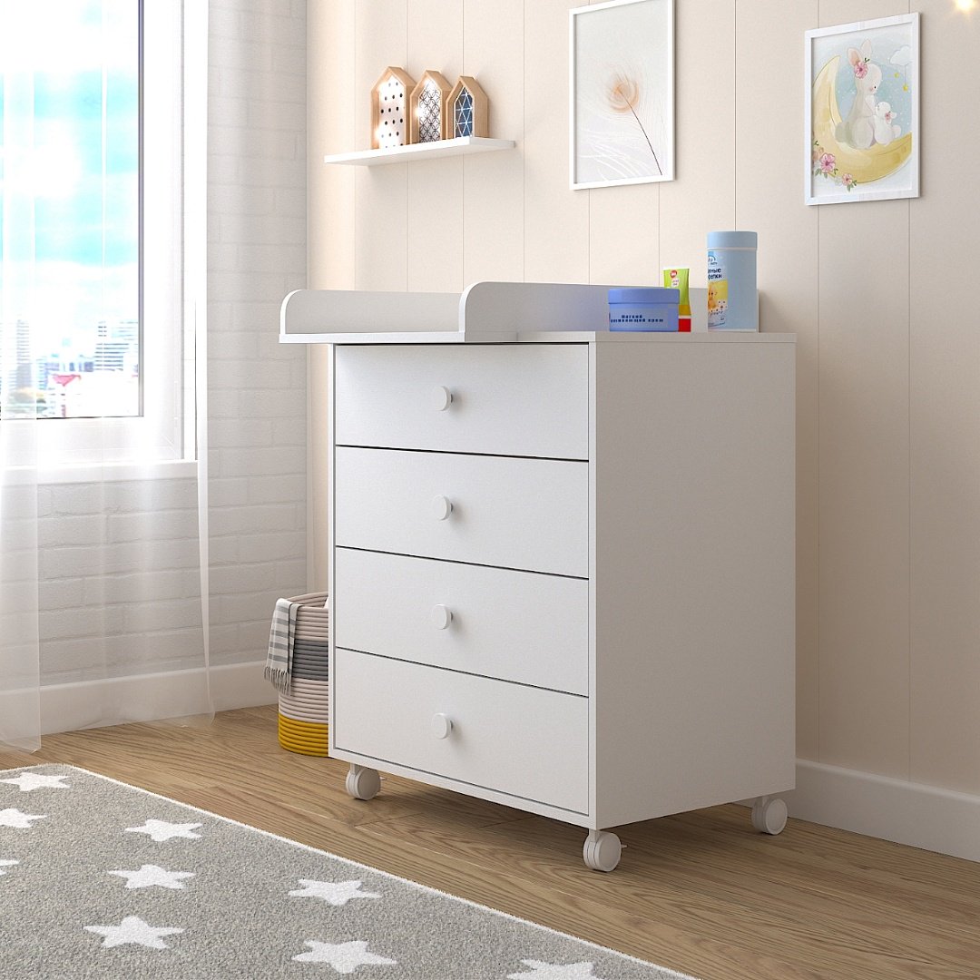 Детский комод Pituso Kids Rolf, 70x46x84.5 см, белый