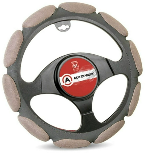 AUTOPROFI оплетка на руль SP-9030 D.GY M серый