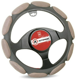 AUTOPROFI оплетка на руль SP-9030 D.GY M серый