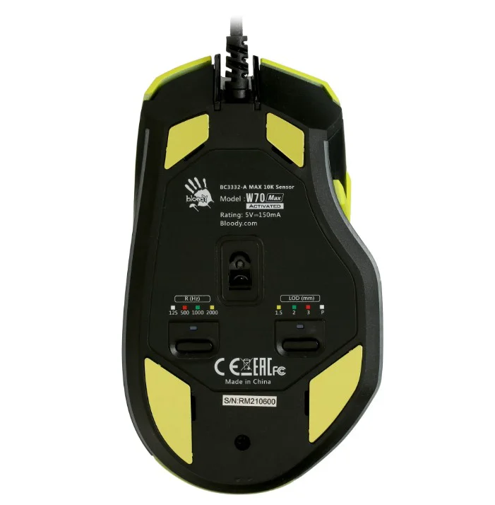 Мышь A4Tech Bloody W70 Max Activated Punk Yellow