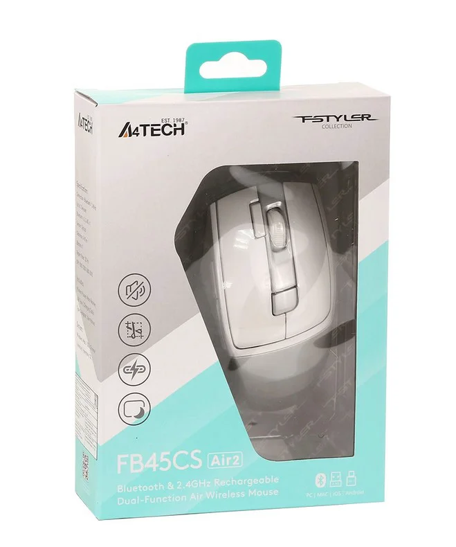 Мышь A4Tech Fstyler FB45CS Air2 Silver White