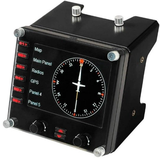 Игровой контроллер Logitech Flight Instrument Panel черный