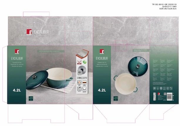 Кастрюля 4.2 л, Bergner BG-36101-GR керамика купить,NaN