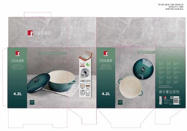Кастрюля 4.2 л, Bergner BG-36101-GR керамика купить,NaN