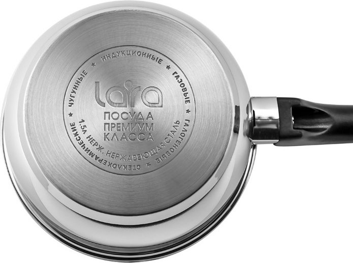Сотейник 1.5 л, LARA LR03-20 нержавеющая сталь