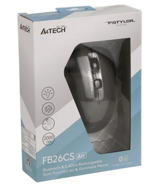 Мышь A4Tech Fstyler FB26CS AIR Smoky Grey