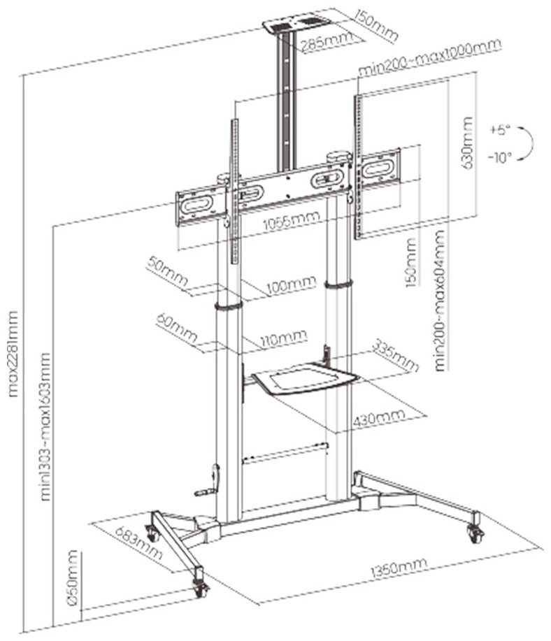 Кронштейн Brateck TTL03H-610TW купить,148348