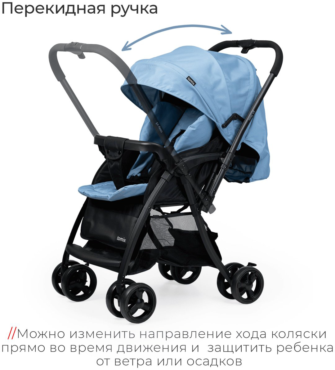 Коляска прогулочная TOMIX Cosy V3, голубой купить,NaN