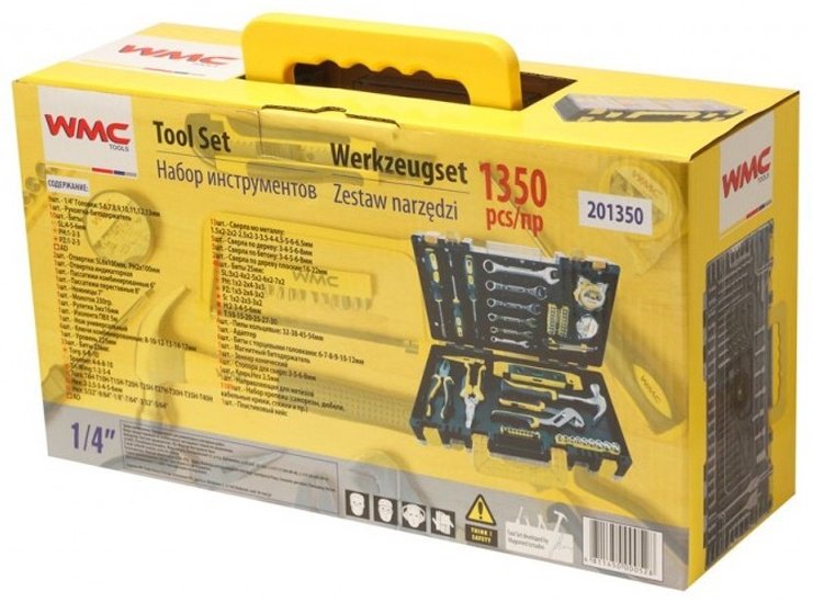 Набор инструментов слесарно-монтажный 1350 в 1 WMC TOOLS 201350