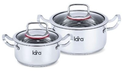 LARA набор кастрюль Prima LR02-107 сталь 4 в 1 купить,NaN
