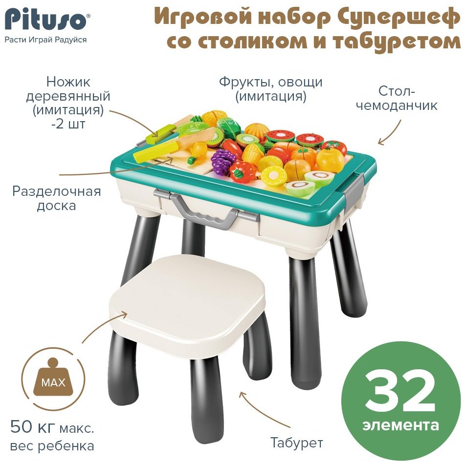 Pituso Супершеф со столиком и табуретом HW22106590 купить,0