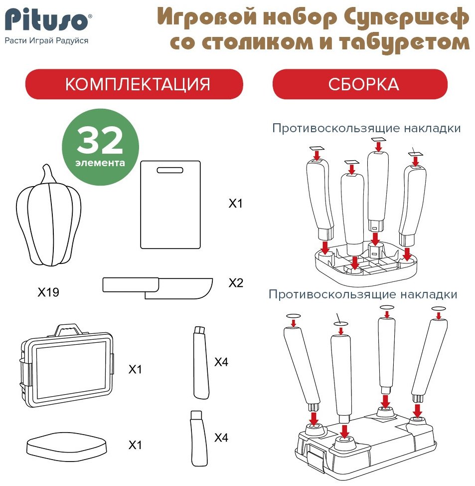 Pituso Супершеф со столиком и табуретом HW22106590 купить,0