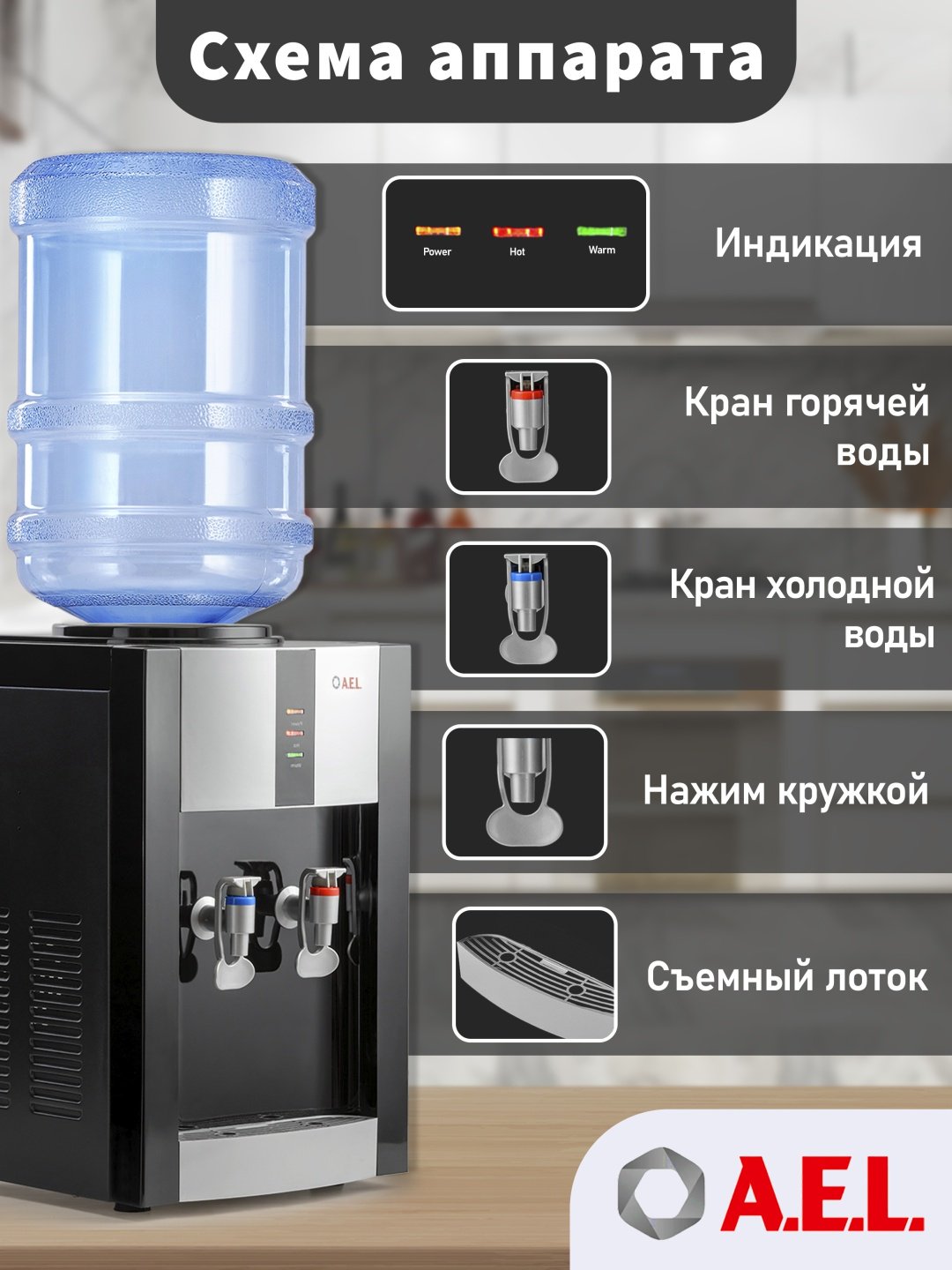 Кулер для воды A.E.L. TD-AEL-47 - ForteMarket Кулер для воды A.E.L. TD-AEL-47 купить,0