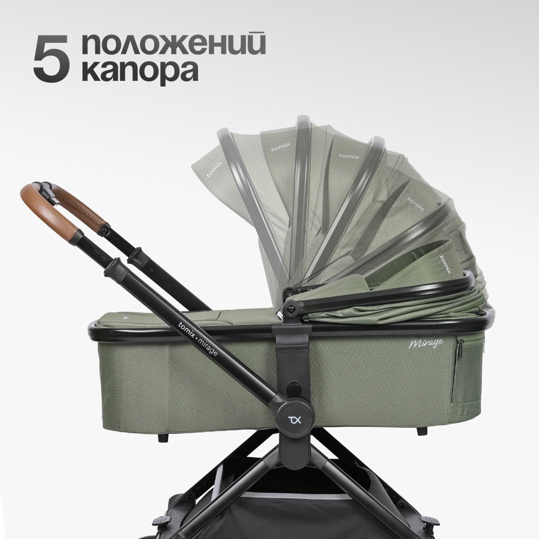 Коляска универсальная 2 в 1 TOMIX Mirage, оливковый купить,NaN