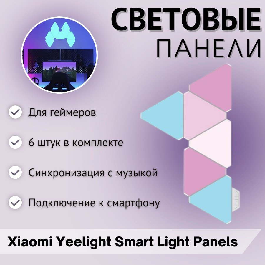 Световые панели Xiaomi Yeelight Smart Light Panels YLFWD-0012 пластик