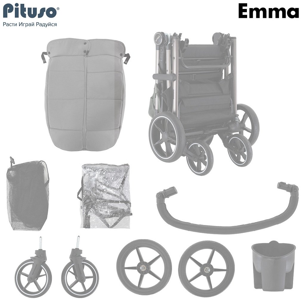 Коляска прогулочная Pituso EMMA ET6/Cappuccino, бежевый купить,0