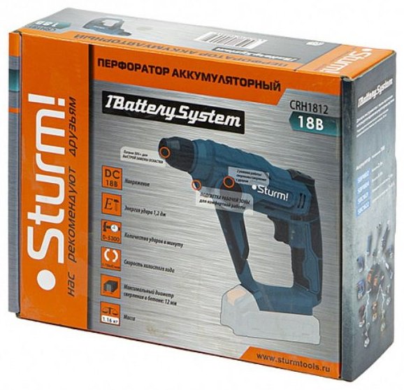 Перфоратор Sturm CRH1812 1.2 Дж, SDS-Plus - ForteMarket Перфоратор Sturm CRH1812 1.2 Дж, SDS-Plus купить,0