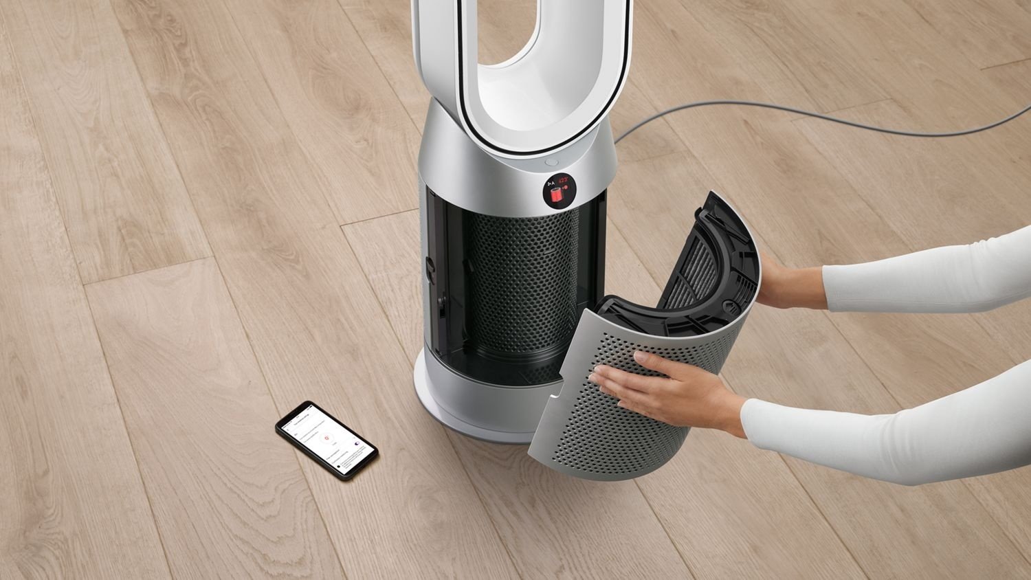 Очиститель воздуха Dyson HP07 серебристый-белый