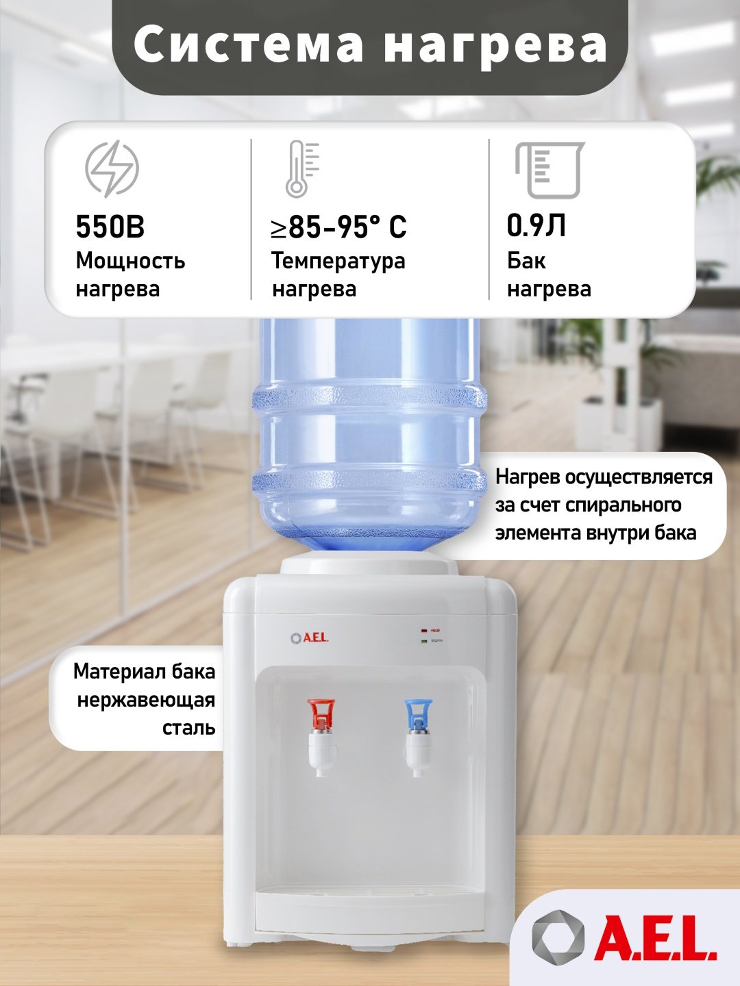 Кулер для воды A.E.L. TK-AEL-36 v.2 белый купить,0