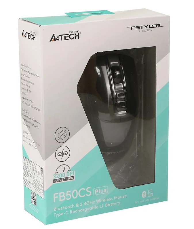 Мышь A4Tech Fstyler FB50CS Plus Black