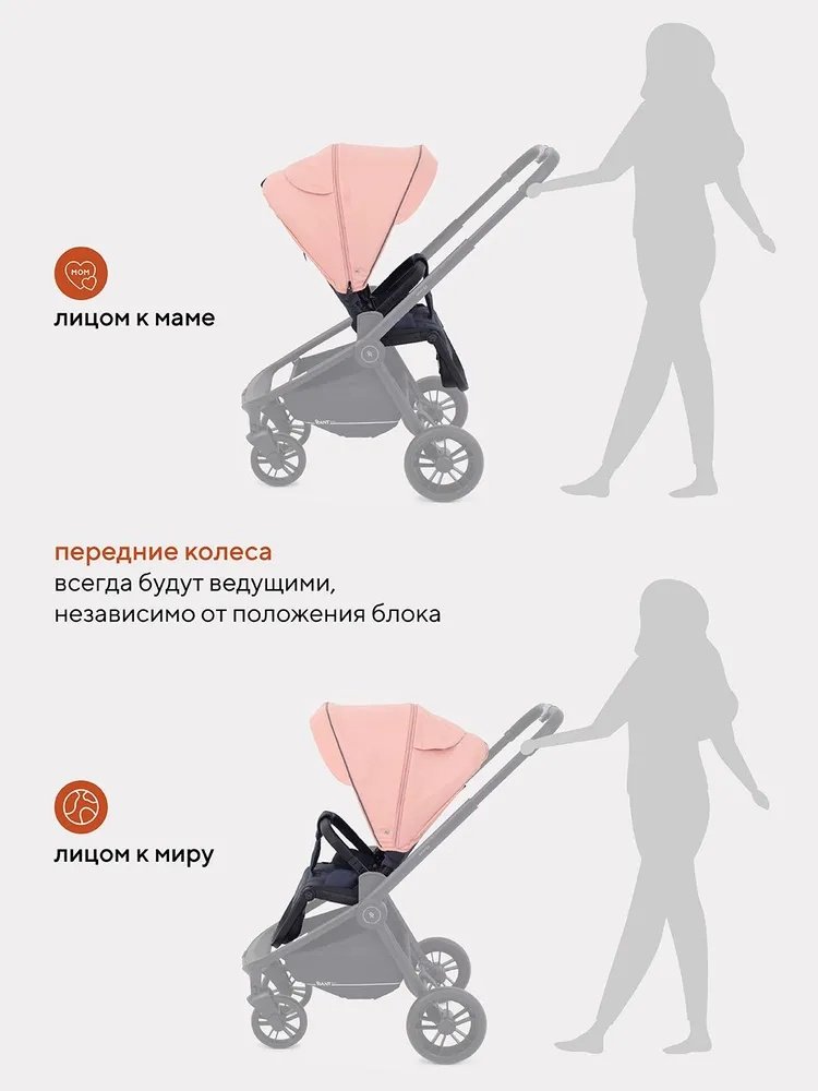 Коляска универсальная 2 в 1 RANT Basic Energy, коралловый - ForteMarket Коляска универсальная 2 в 1 RANT Basic Energy, коралловый купить,0