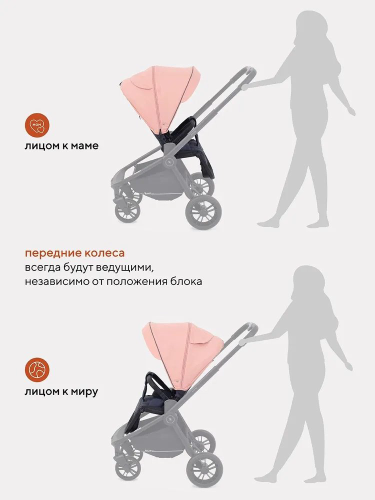 Коляска универсальная 2 в 1 RANT Basic Energy, коралловый купить,NaN