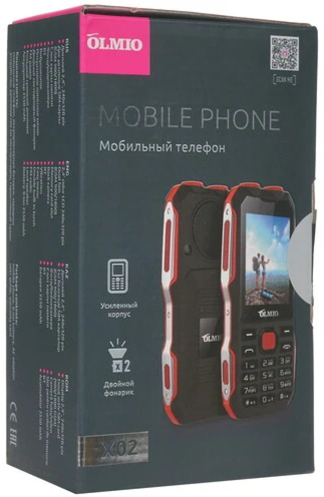 Мобильный телефон OLMIO X02 черно-красный купить,NaN