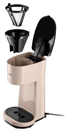 Кофеварка Kitfort КТ-7303 бежевый, черный купить,0
