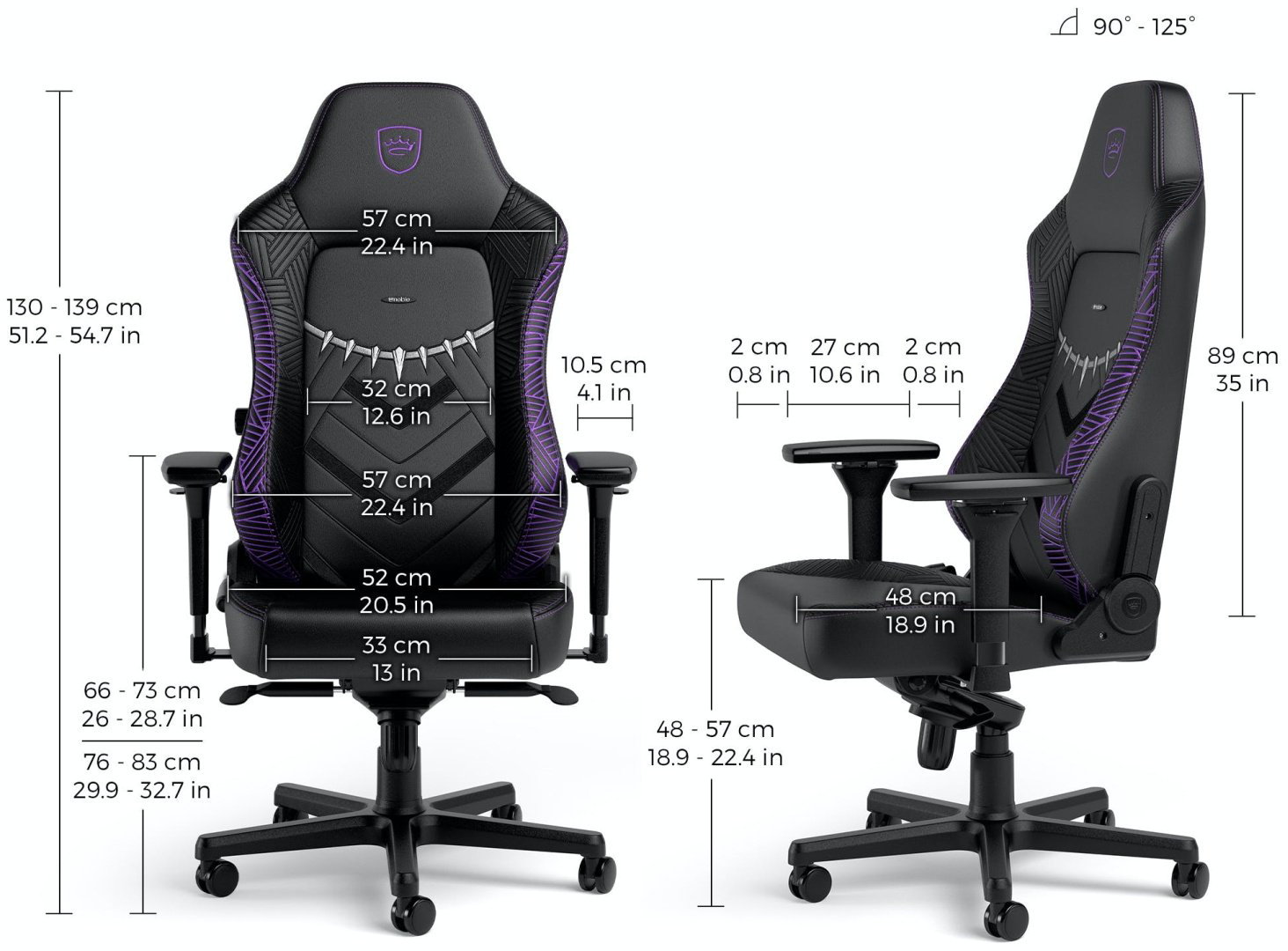 Игровое кресло Noblechairs NBL-HRO-PU-BPE, черный купить,NaN