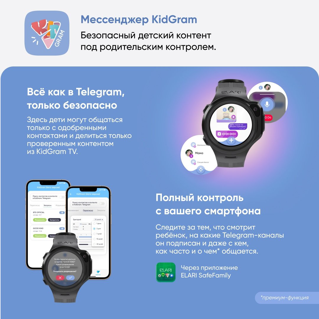 Смарт-часы Elari 4GR M черный купить,NaN