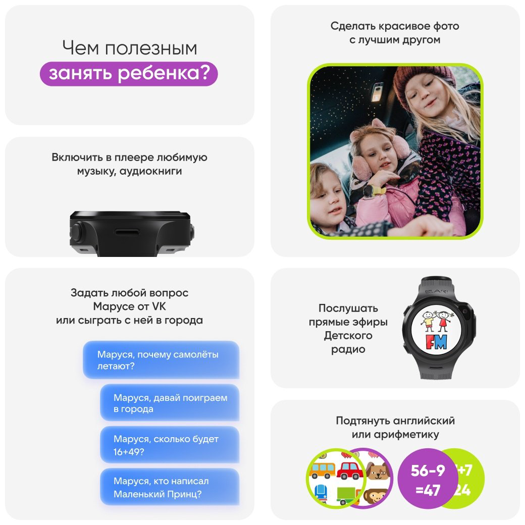 Смарт-часы Elari 4GR M черный купить,NaN