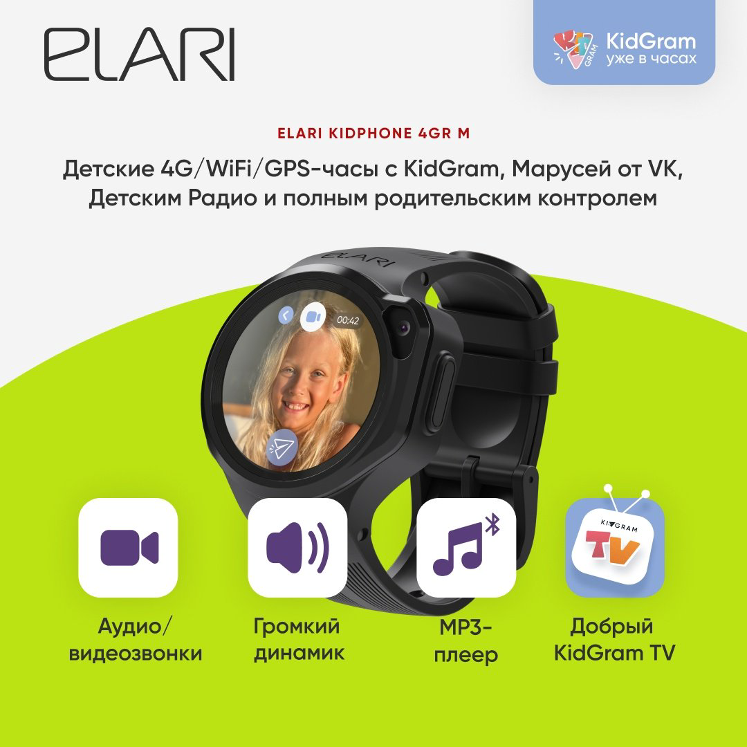 Смарт-часы Elari 4GR M черный купить,NaN