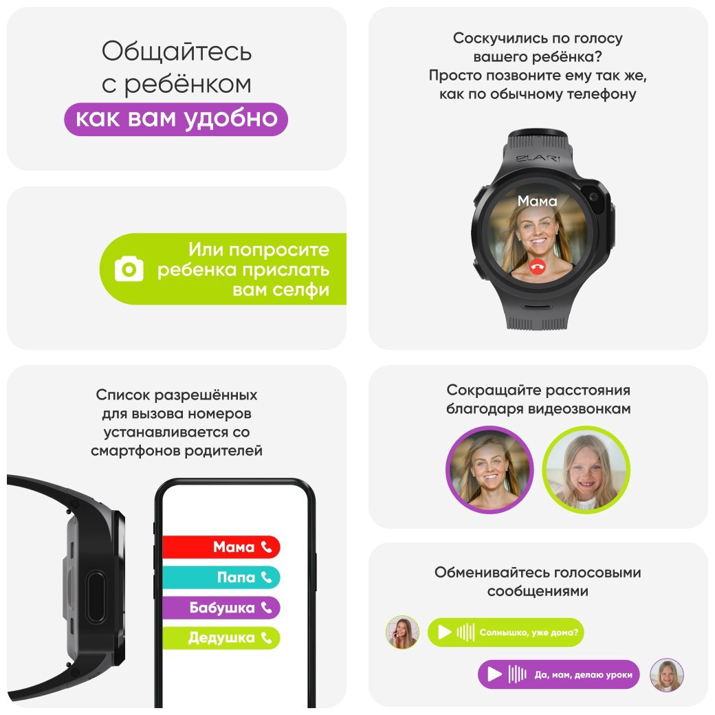 Смарт-часы Elari 4GR M красно-черный купить,NaN