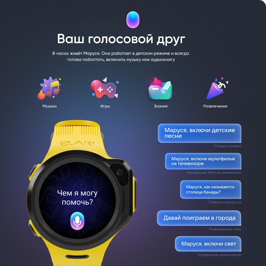 Смарт-часы Elari 4GR M желтый купить,0