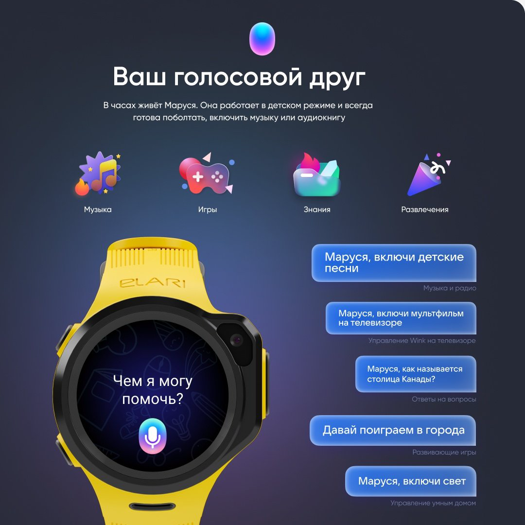Смарт-часы Elari 4GR M желтый купить,NaN