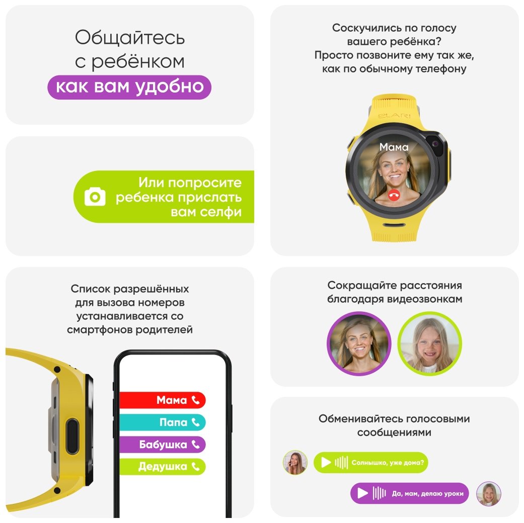 Смарт-часы Elari 4GR M желтый купить,0