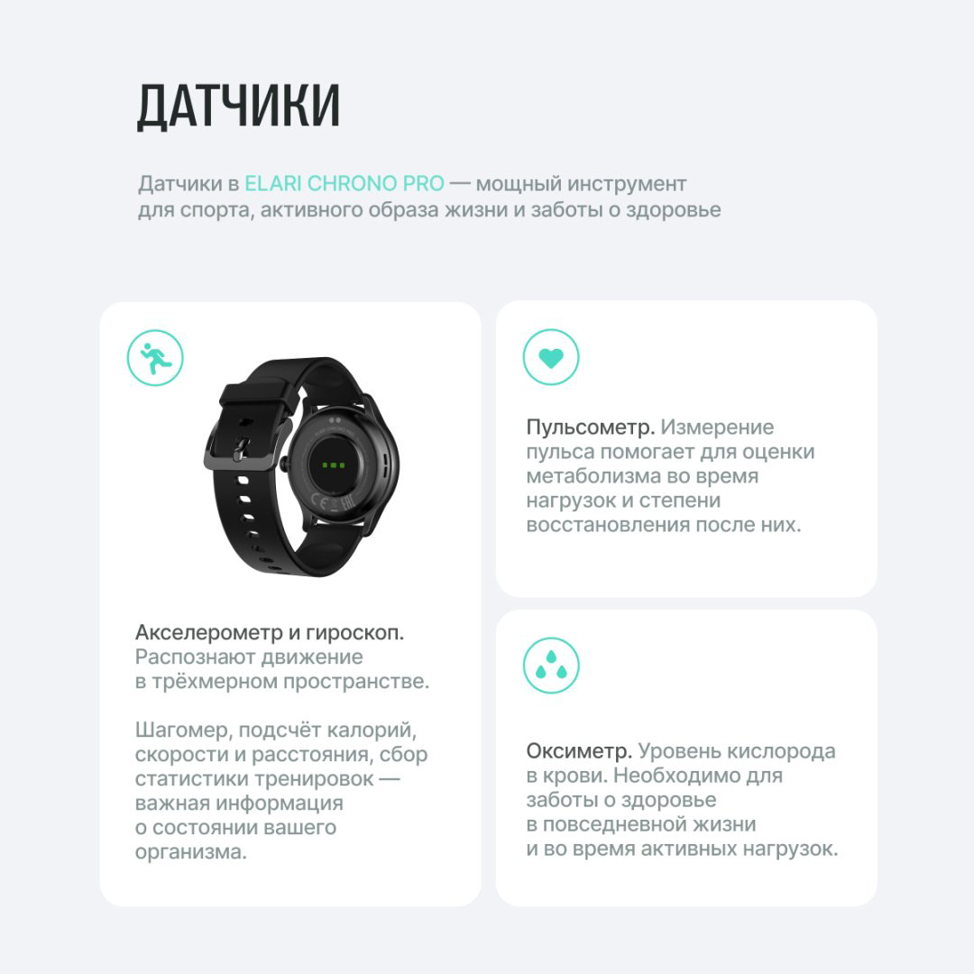 Смарт-часы Elari Chrono Pro черный - ForteMarket Смарт-часы Elari Chrono Pro черный купить,16990