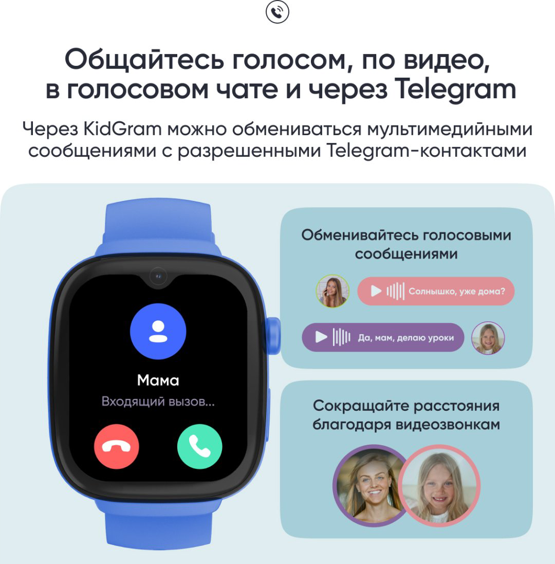 Смарт-часы Elari KidGram Watch 48 мм синий купить,NaN