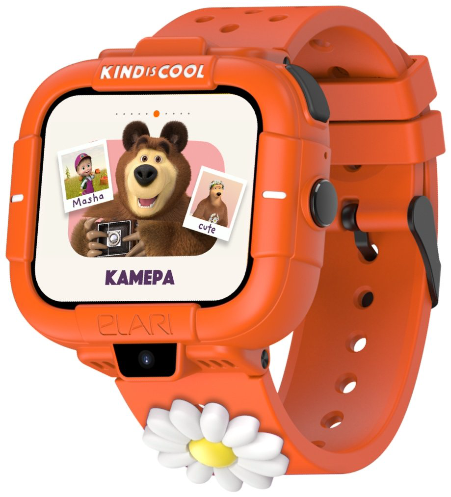 Смарт-часы Elari KidPhone Маша и Медведь 44 мм оранжевый-оранжевый купить,55824