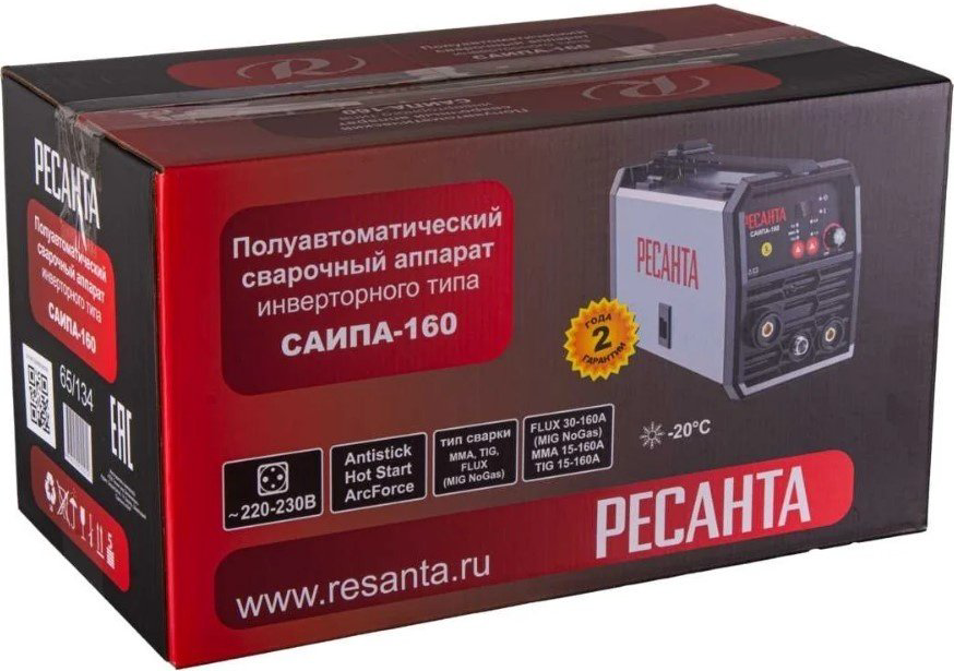  Ресанта сварочный инвертор САИПА-160 65/134 (MMA, FCuw, Tig) купить,40990