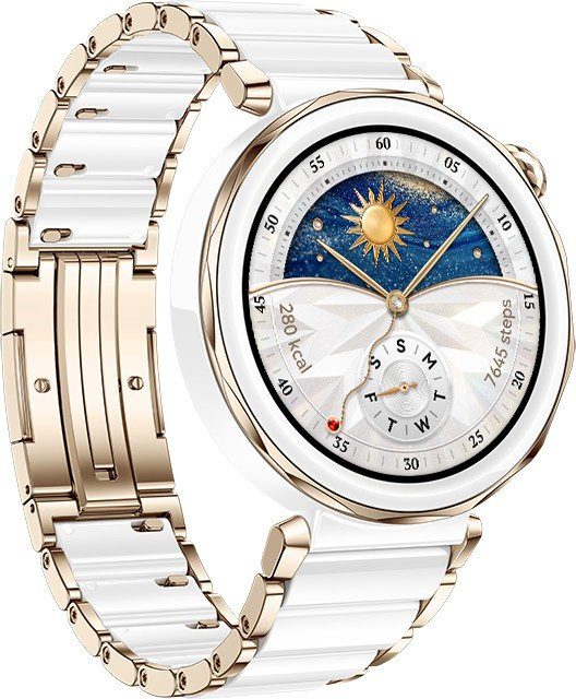 Смарт-часы Huawei Watch GT 5 Pro 42 мм золотистый-белый купить,NaN