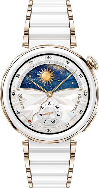 Смарт-часы Huawei Watch GT 5 Pro 42 мм золотистый-белый купить,NaN