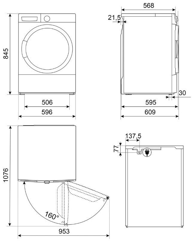 Сушильная машина Smeg DT393RU белый купить,0