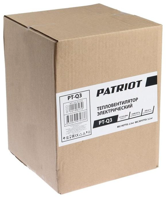 Тепловая электрическая пушка Patriot PT-Q 3, 3 кВт купить,NaN