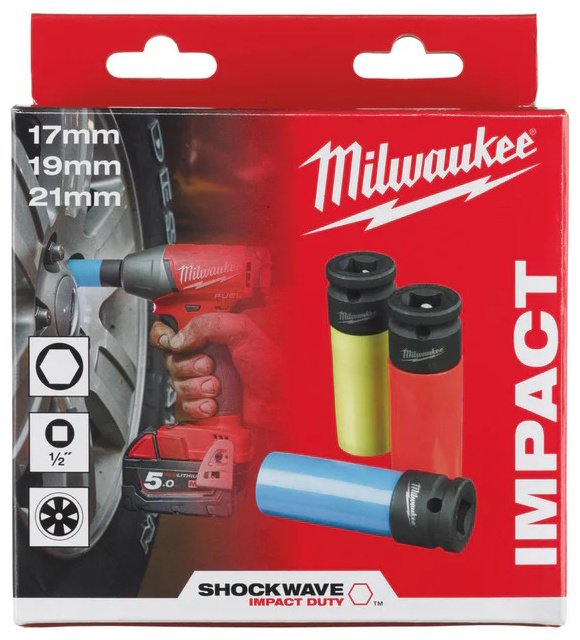 Milwaukee набор торцевых головок 1/2 Shockwave Auvtomotive 4932451568 3 шт
