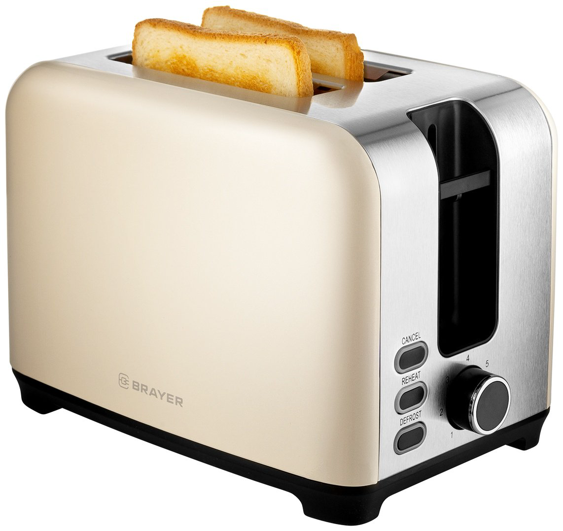 Тостер BRAYER BR2111 бежевый купить,24876
