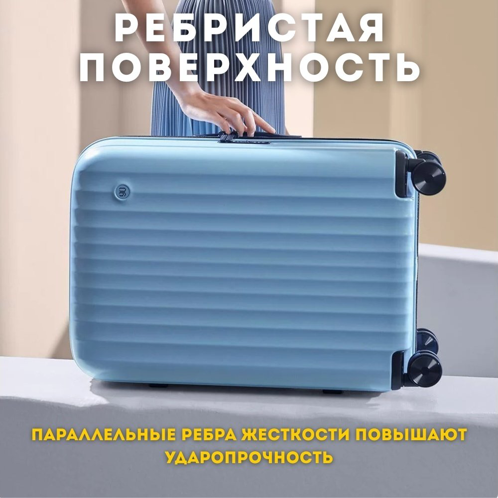 Чемодан Xiaomi NinetyGo Elbe Luggage поликарбонат 38 л голубой купить,NaN