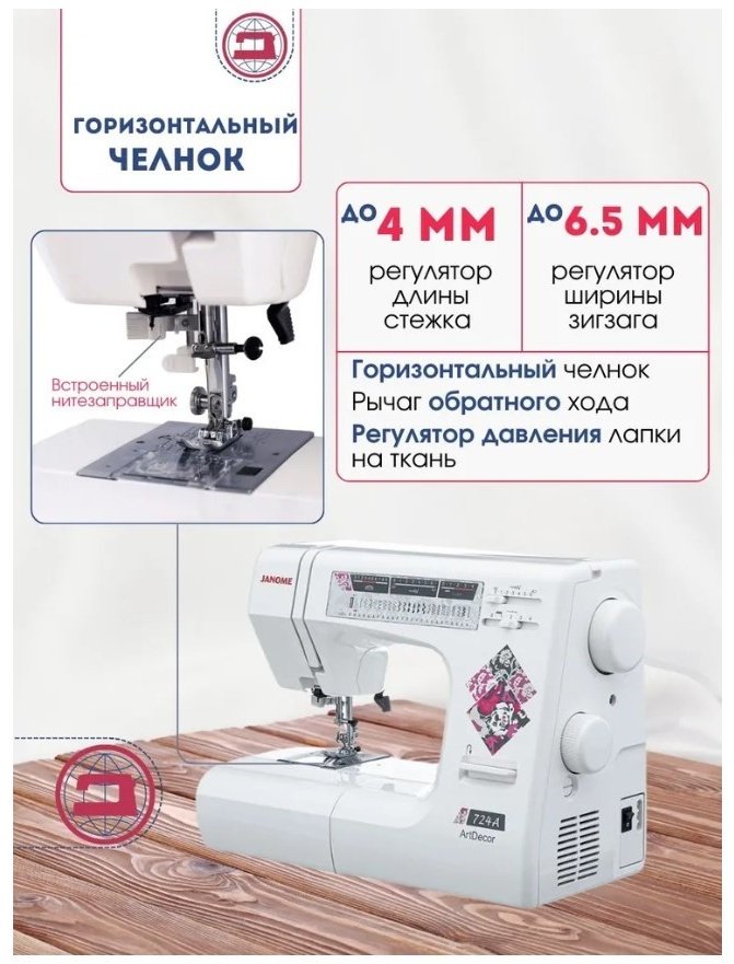Швейная машина Janome ArtDecor 724А белый - ForteMarket Швейная машина Janome ArtDecor 724А белый купить,0