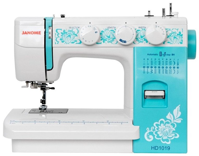 Швейная машина Janome HD1019голубой белый, зеленый купить,NaN